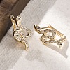 Brass Clear Cubic Zirconia Hoop Earrings EJEW-Q014-36G-4