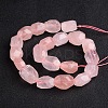 Nuggets Natural Rose Quartz Beads Strands G-D770-11-2