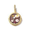Brass Micro Pave Cubic Zirconia & Enamel Pendants KK-R222-14G-04-1