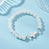 Round Spray Painted Imitation Jade Glass Beads Stretch Bracelets for Women BJEW-JB12881-02-1