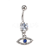 Evil Eye Drop Belly Button Rings for Women AJEW-C010-01P-2