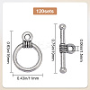 120Pcs Tibetan Style Alloy Toggle Clasps FIND-SC0008-07-2