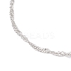 304 Stainless Steel Singapore Chain Slider Bracelet Making AJEW-JB01344-02-3