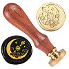 Golden Plated Brass Sealing Wax Stamp Head AJEW-WH0208-952-1