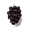 Grape Brass Acrylic Pendants OACR-R006-05G-02-2