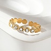 304 Stainless Steel Rhinestone Open Cuff Rings LS-RJEW-M070-02G-02-5