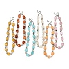 Cube Imitation Gemstone Acrylic Beaded Necklaces for Women NJEW-JN06476-2