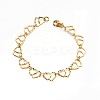 304 Stailess Steel Heart to Heart Link Chain Bracelets BJEW-N280-12G-1