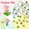 Glass Flower Pendants PALLOY-CJ00038-3
