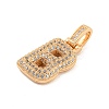Brass Micro Pave Clear Cubic Zirconia Pendants KK-B099-01G-B-2