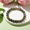 8.5mm Round Natural Indian Agate Beaded Stretch Bracelets for Women BJEW-JB10324-2