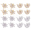 4 Pairs 2 Style Brass Micro Pave Clear Cubic Zirconia Stud Earring Findings KK-ZZ0001-07-3