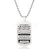 201 Stainless Steel To My Grandson Dog Tag Pendant Ball Chain Necklaces FS-WG527E6-24-1