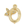Brass Crystal Rhinestone Letter Links Connector Charms KK-S395-06G-O-1