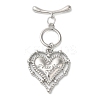 Brass Micro Pave Clear Cubic Zirconia Toggle Clasps KK-N254-80P-1