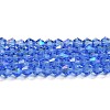 Transparent Electroplate Glass Beads Strands EGLA-A039-T4mm-L07-1