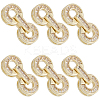 6 Sets Brass Pave Clear Cubic Zirconia Fold Over Clasps KK-BBC0021-36-1