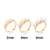 Crown Brass Micro Pave Cubic Zirconia Cup Peg Ring Settings KK-N274-09G-4