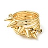 Spike Brass Finger Rings RJEW-C037-01G-2