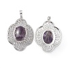 Natural Amethyst Pendants G-P492-01P-07-2