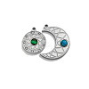 2Pcs 2 Styles Dyed Synthetic Turquoise and Malachite Pendants STAS-H235-02P-1