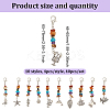 40Pcs 10 Styles Tibetan Style Sea Animal Alloy Pendant Decorations HJEW-GO00010-2