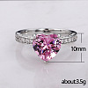 Brass Micro Pave Cubic Zirconia Finger Rings for Women FS-WGC99AF-01-5