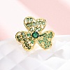 Brass Micro Pave Cubic Zirconia Adjustable Cuff Rings for Women RJEW-U053-05G-2