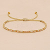 Bohemian Braided Adjustable Glass Seed Beaded Bracelets EX8332-1-1