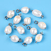 Natural Baroque Keshi Pearl Cultured Freshwater Pearl Pendants PEAR-Q013-01C-2