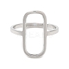 Non-Tarnish 304 Stainless Steel Hollow Rectangle Adjustable Ring for Women RJEW-M149-31P-1