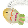 Summer Fish Resin Telephone Line Wire Elastic Hair Ties AJEW-U004-02C-2