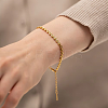 Minimalist 304 Stainless Steel Heart Link Bracelets QJ7944-2