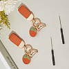 2Pcs Alloy PU Leather Pendant Keychain AJEW-SP0002-36-7