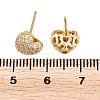 Brass Micro Pave Clear Cubic Zirconia Stud Earrings EJEW-G471-31G-03-5