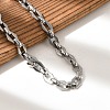 304 Stainless Steel Dapped Chains Bracelets for Men & Women BJEW-D042-26P-2