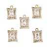 Brass Micro Pave Clear Cubic Zirconia Charms KK-E068-VF224-4