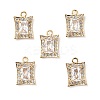 Brass Micro Pave Clear Cubic Zirconia Charms KK-E068-VF224-4
