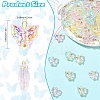 60Pcs 6 Style Glass Pendants PALLOY-YW00164-3