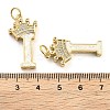 Brass Micro Pave Clear Cubic Zirconia Pendants KK-G498-01I-02-3