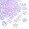 100Pcs Transparent Spray Painted Glass Beads GLAA-CJ0002-13-1