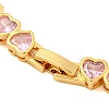 Rack Plating Brass Pave Cubic Zirconia Heart Link Bracelets BJEW-Q347-05G-05-3
