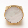 Fancy Style Ion Plating(IP) 316 Surgical Stainless Steel Shell Wide Band Finger Rings RJEW-F045-11A-16mm-2