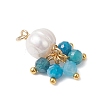 Natural Green Aventurine & Garne & Amethyst & Rose Quartz & Apatite Faceted Round & Potato Pearl Pendants PALLOY-JF04750-03-4