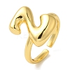 Initials Brass Open Cuff Ring for Women RJEW-N046-02Z-G-1