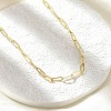 Brass Paperclip Chain Necklaces NJEW-A042-17G-03-4