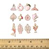 48Pcs 12 Styles Alloy Enamel Pendants ENAM-FS0003-50-5