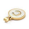 PVD Vacuum Plating 304 Stainless Steel with White Shell Pendants STAS-G268-01C-G-3