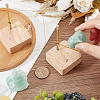 Square Wooden Crystal Rock Display Easels with Iron Holder ODIS-WH0038-28A-G-3