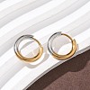 304 Stainless Steel Two Tone Hoop Earrings EJEW-P313-02A-G-2